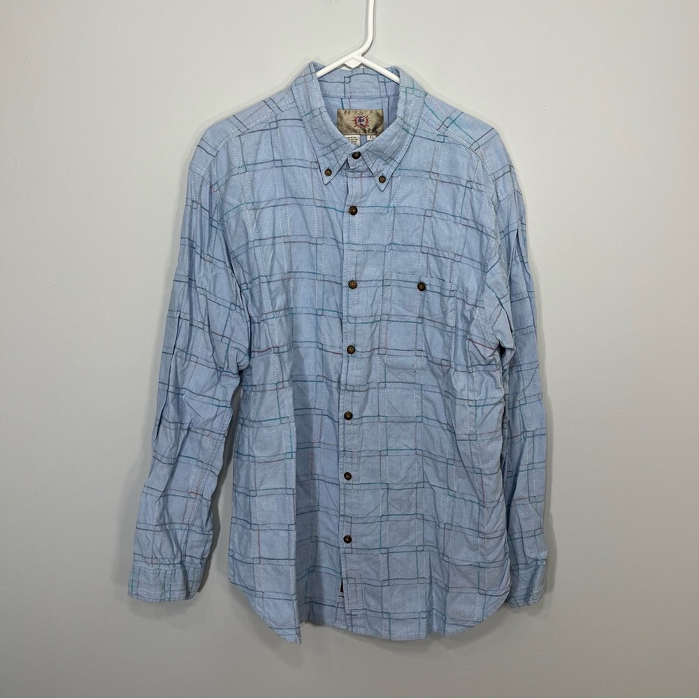 The Territory Ahead Shirt Mens Extra Large Blue Plaid Casual Long Sleeve Button